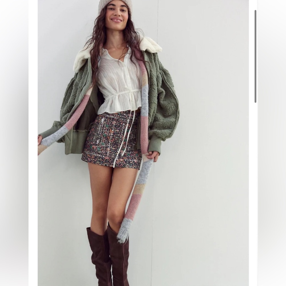 Free People Embellished Mini Skirt